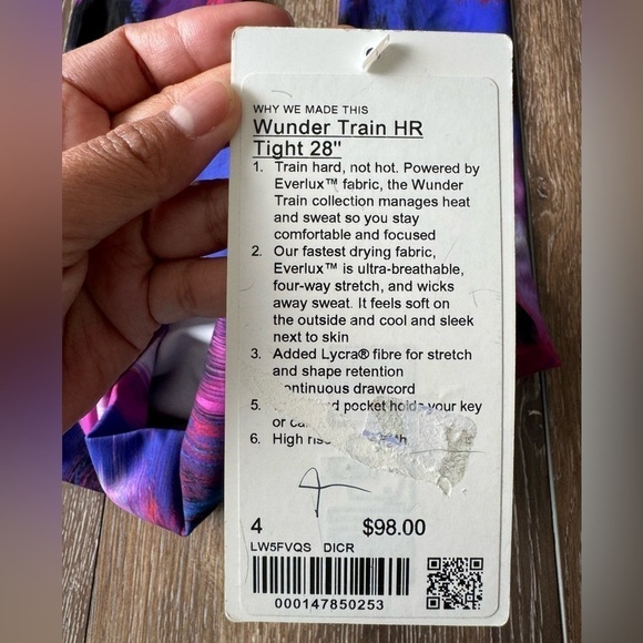 Lululemon Wunder Train High Rise 28” Digital Current Pink Size 4 NWT - Picture 2 of 4